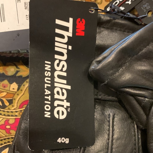 Mens Roundtree & Yorke Leather Thinsulate Lined Gloves NWT - Picture 2 of 3